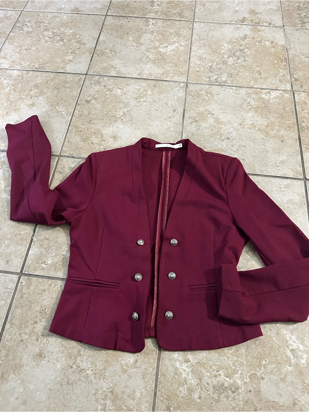 Have Women's Wine Red Double-Breasted Blazer